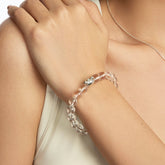 Teddy Silver Bear Head Crystal Bracelet